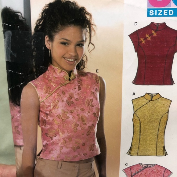 New Look 6338 - junior tops with a Mandarin style - 3/4 to 13/14- fun project - Picture 4 of 9